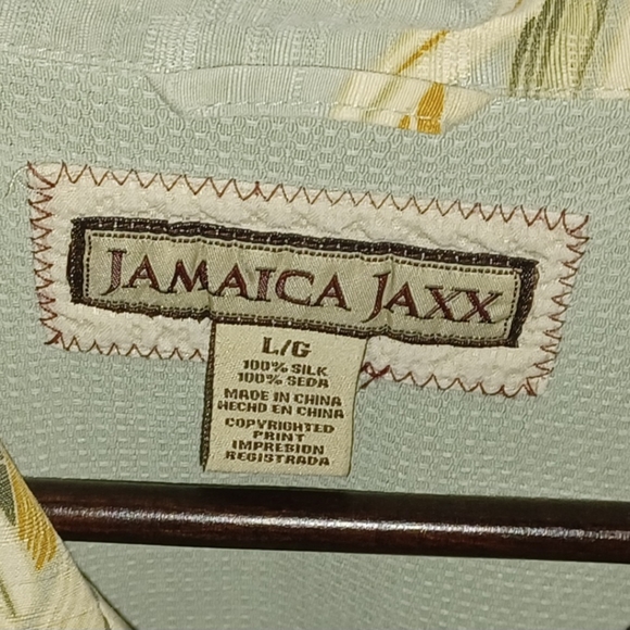 Jamaica Jaxx Mens 100% Silk Hawaiian Shirt Classic Button Up Large - Picture 4 of 5